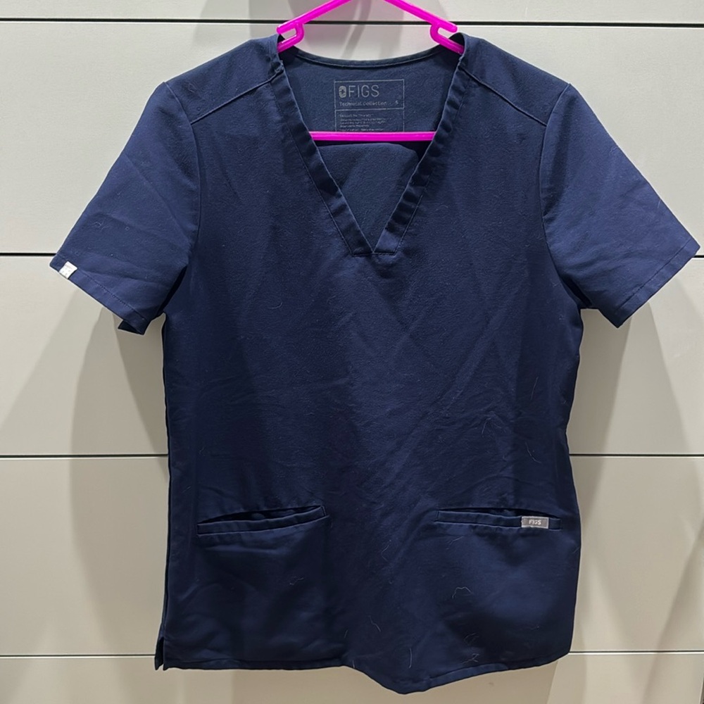 Navy Blue FIGS Scrub Top